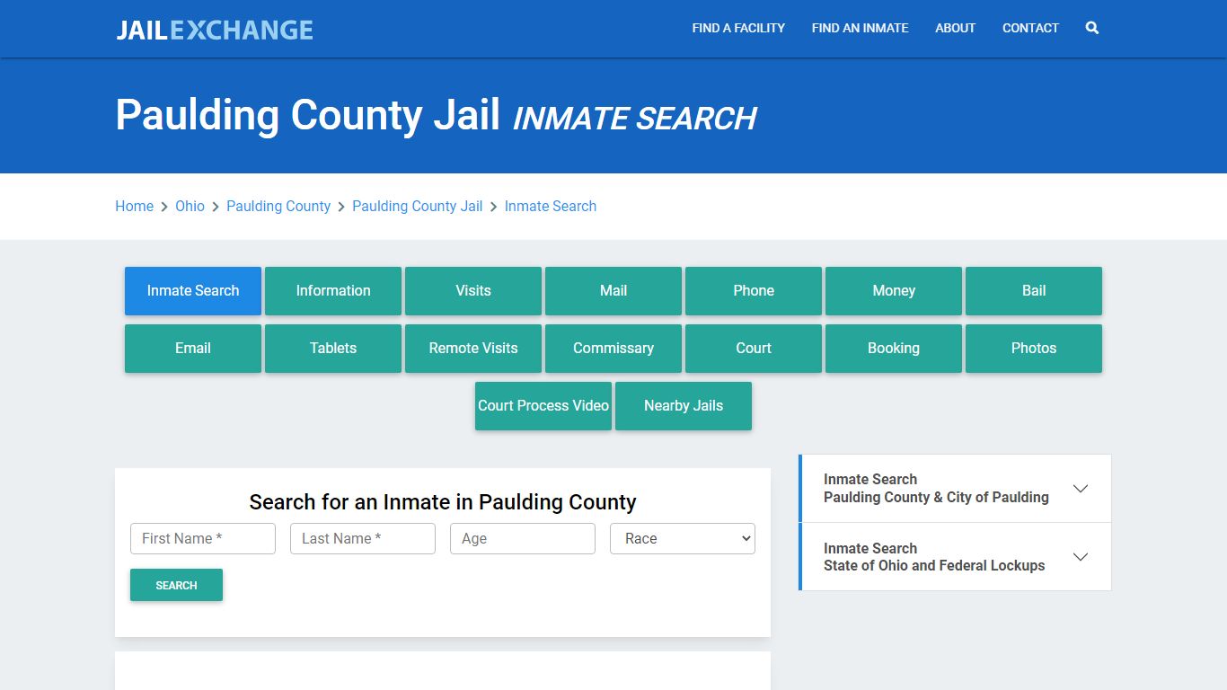 Paulding County Jail, OH Inmate Search: Roster & Mugshots