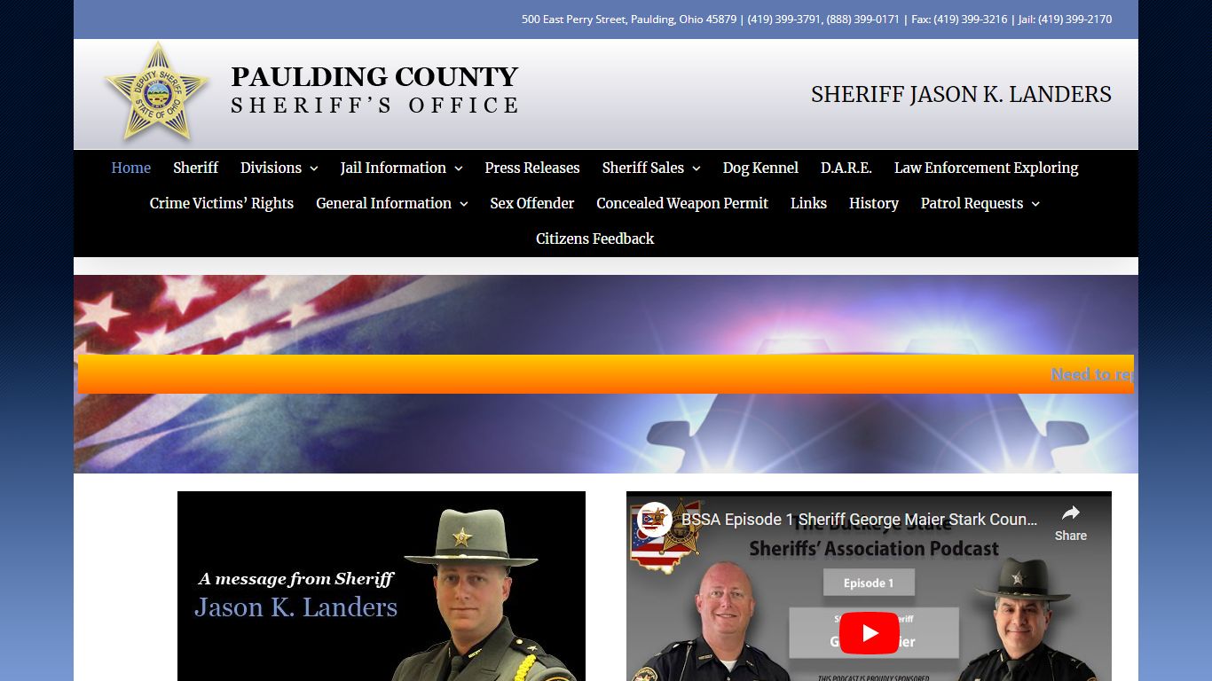 Paulding County Ohio Sheriff's Office Home Page